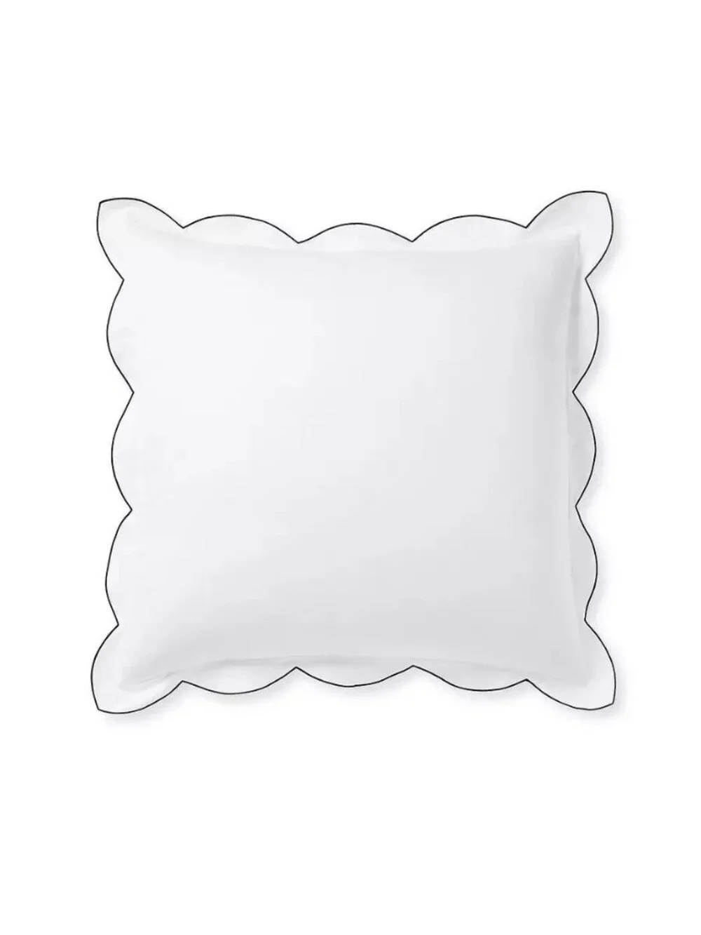 NEW Serena & Lily Scallop Sateen Euro Pillow Sham-Navy Blue